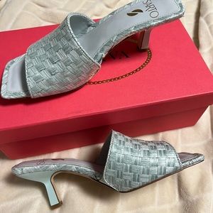 FRANCO SARTO BETTY 4 WOMENS WOVEN SLIP ON HEELS